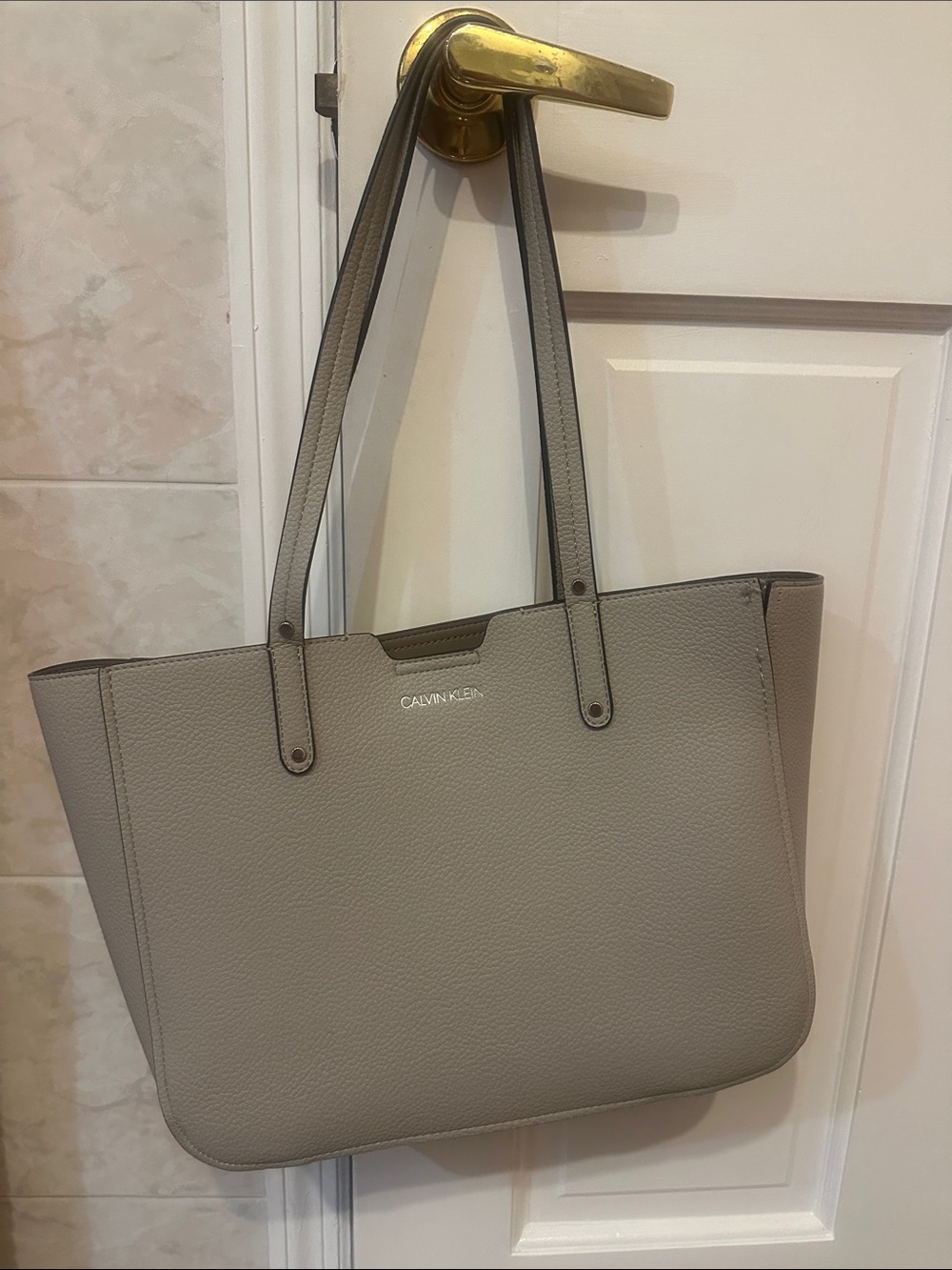 Calvin Klein Pebbled Taupe Tote